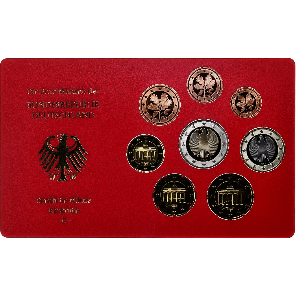 Deutschland, 1 Cent to 2 Euro, 2003, Karlsruhe, Proof, STGL