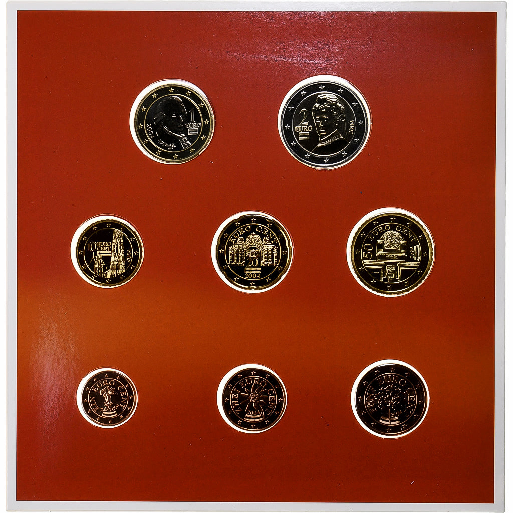 Austria, Set, 2004, 1c -2 euro.BU, MS(65-70)