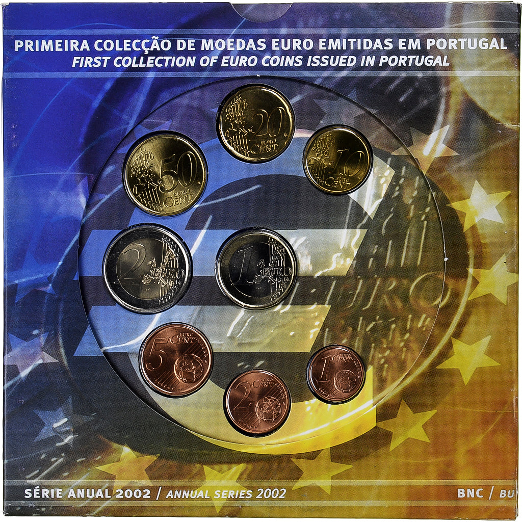 Portugal, 1 Cent to 2 Euro, 2002, BU, MS(65-70), ND