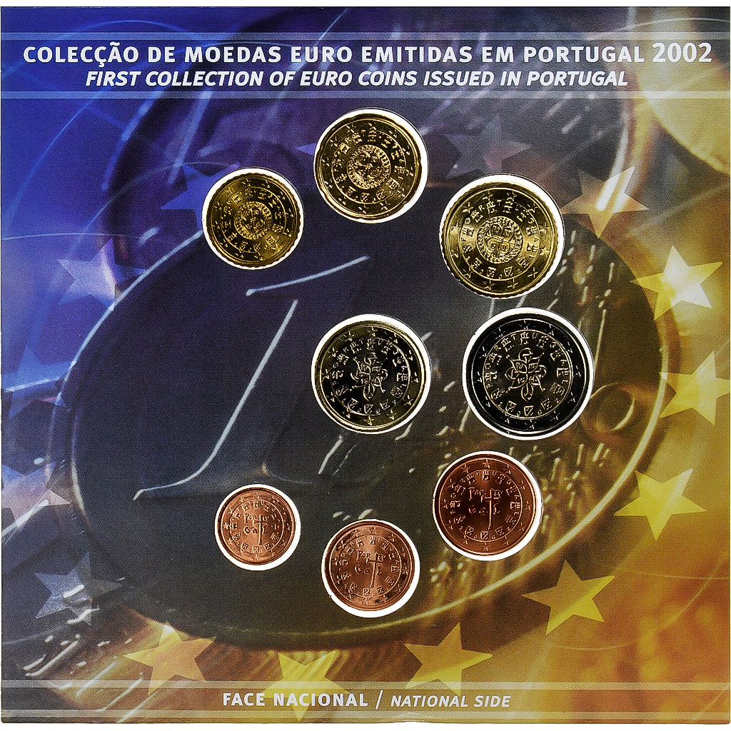 Portugal, 1 Cent to 2 Euro, 2002, BU, MS(65-70), ND
