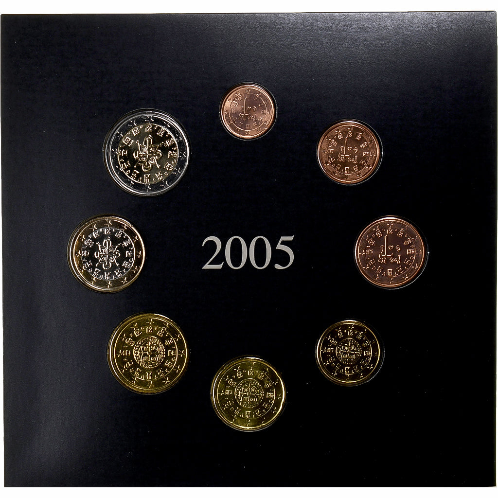 Portogallo, 1 Cent to 2 Euro, 2005, FDC, N.C.