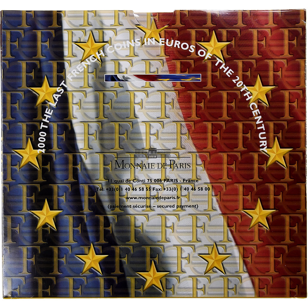 France, 1 Cent to 2 Euro, 2000, Monnaie de Paris, BU, FDC