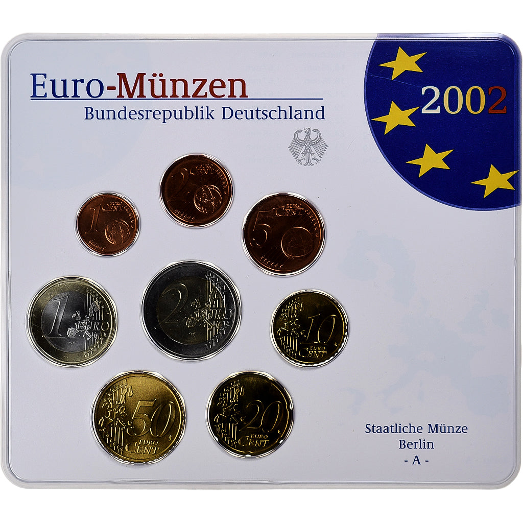 Alemanha, 1 Cent to 2 Euro, 2002, Berlin, euro set, MS(65-70), N/D
