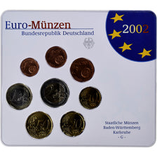 Germany, 1 Cent to 2 Euro, 2002, Karlsruhe, euro set, MS(65-70)