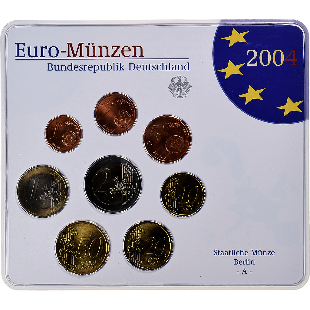 Allemagne, 1 Cent to 2 Euro, 2004, Berlin, Set Euro, FDC