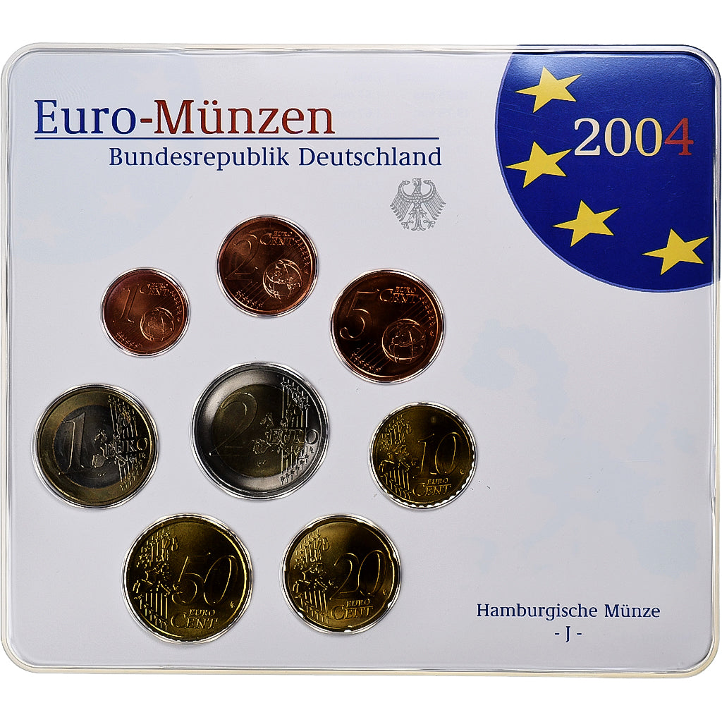 Alemania, 1 Cent to 2 Euro, 2004, Hambourg, Set Euro, FDC, Sin información