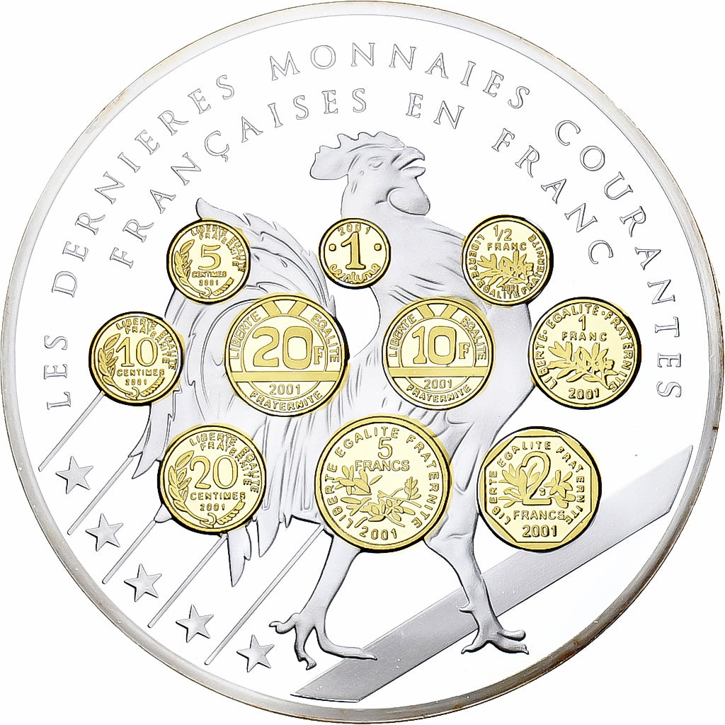 France, Médaille, 10 ans d'adieu au Franc, Les dernieres monnaies courantes