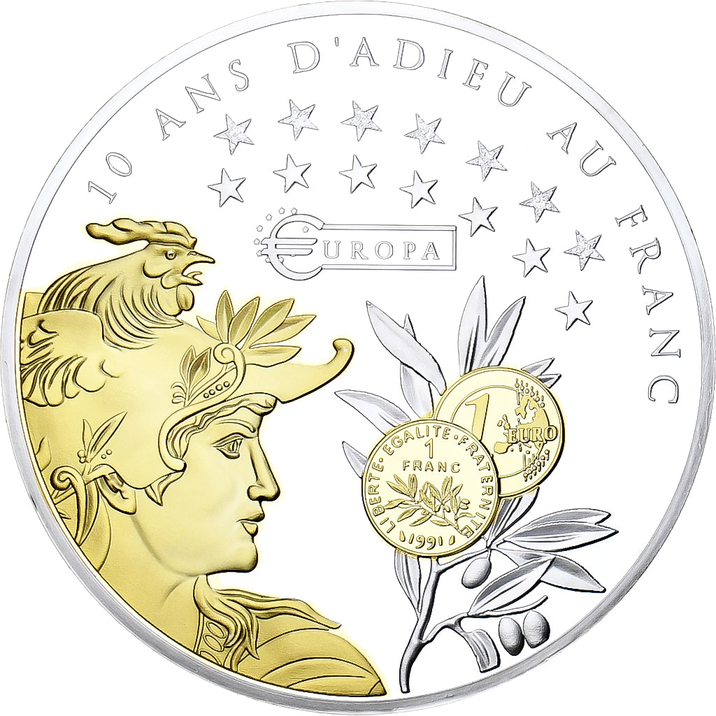 France, Médaille, 10 ans d'adieu au Franc, Les dernieres monnaies courantes