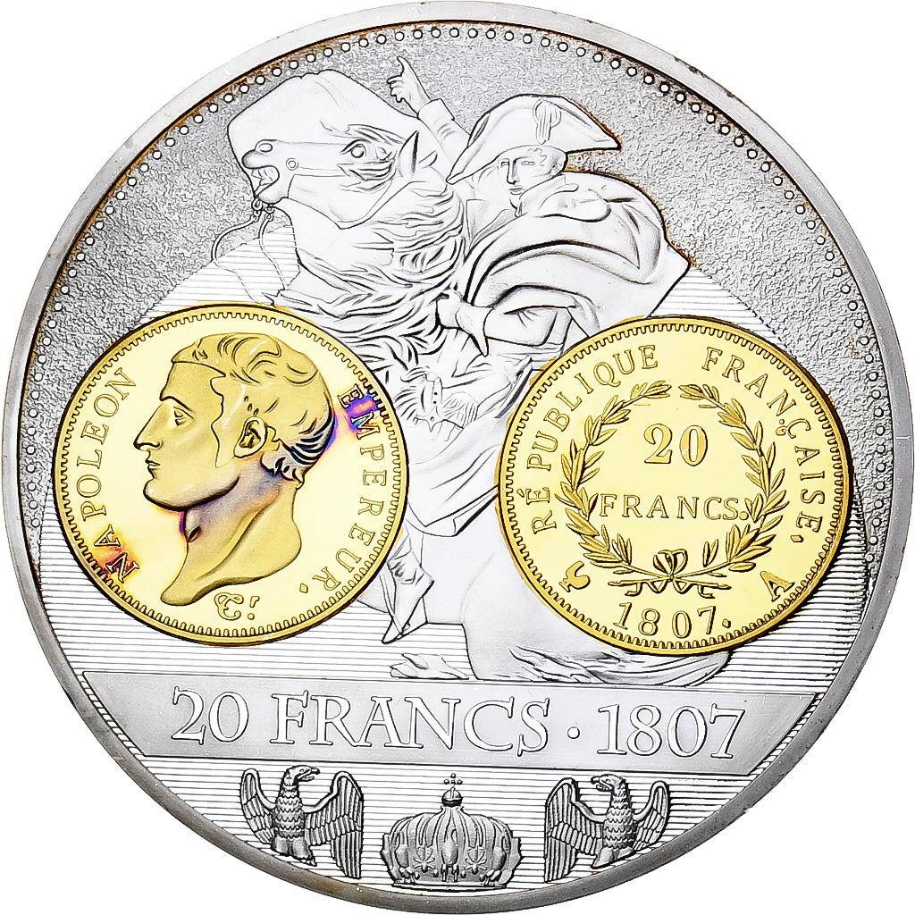 França, medalha, Napoleon I, Histoire de la monnaie Française, 20 Francs 1807