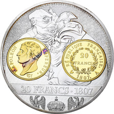 França, medalha, Napoleon I, Histoire de la monnaie Française, 20 Francs 1807