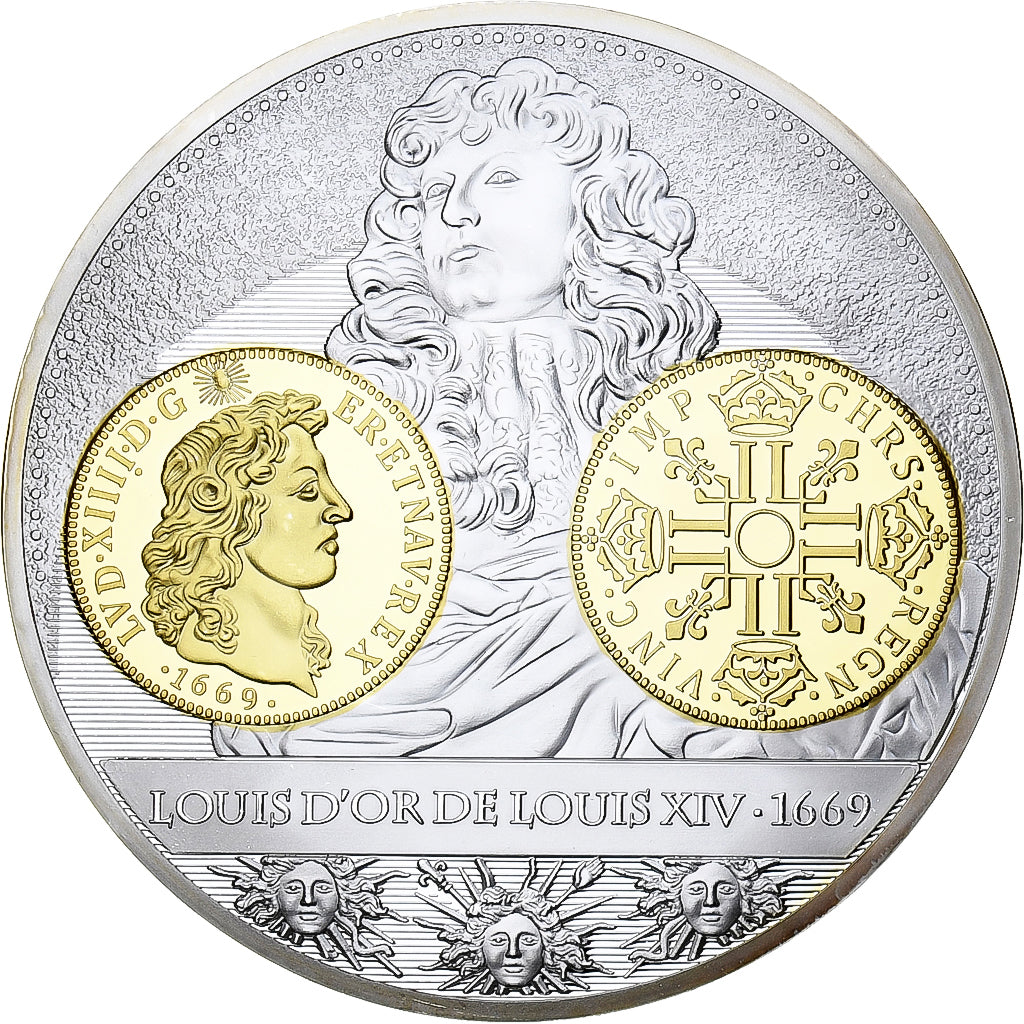 France, Medal, Histoire de la monnaie Française, Louis d'or de Louis XIV