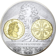 France, Medal, Histoire de la monnaie Française, Louis d'or de Louis XIV