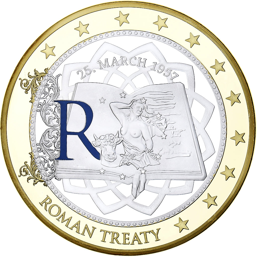 France, Medal, Géants Euro, Politics, Roman Treaty, MS(65-70), Copper Clad