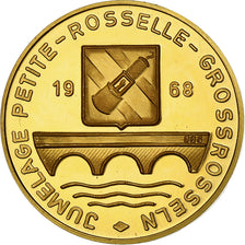 Francja, medal, Jumelage Petite-Rosselle - Grossrosseln, 1968, MS(63), Złoto