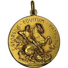France, Medal, Saint Georges Terrassant le Dragon, MS(63), Gold