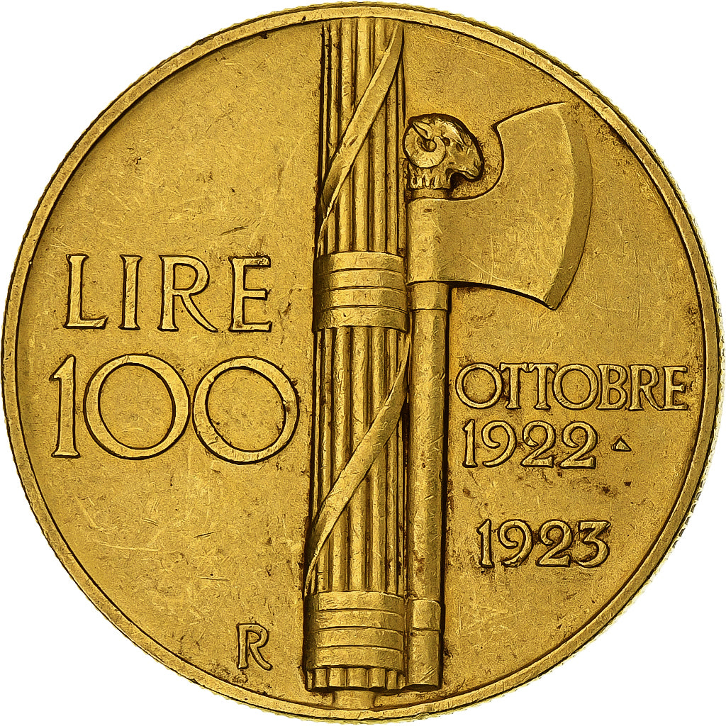 Italia, Vittorio Emanuele III, 100 Lire, 1923, Rome, Oro, BB+, KM:65