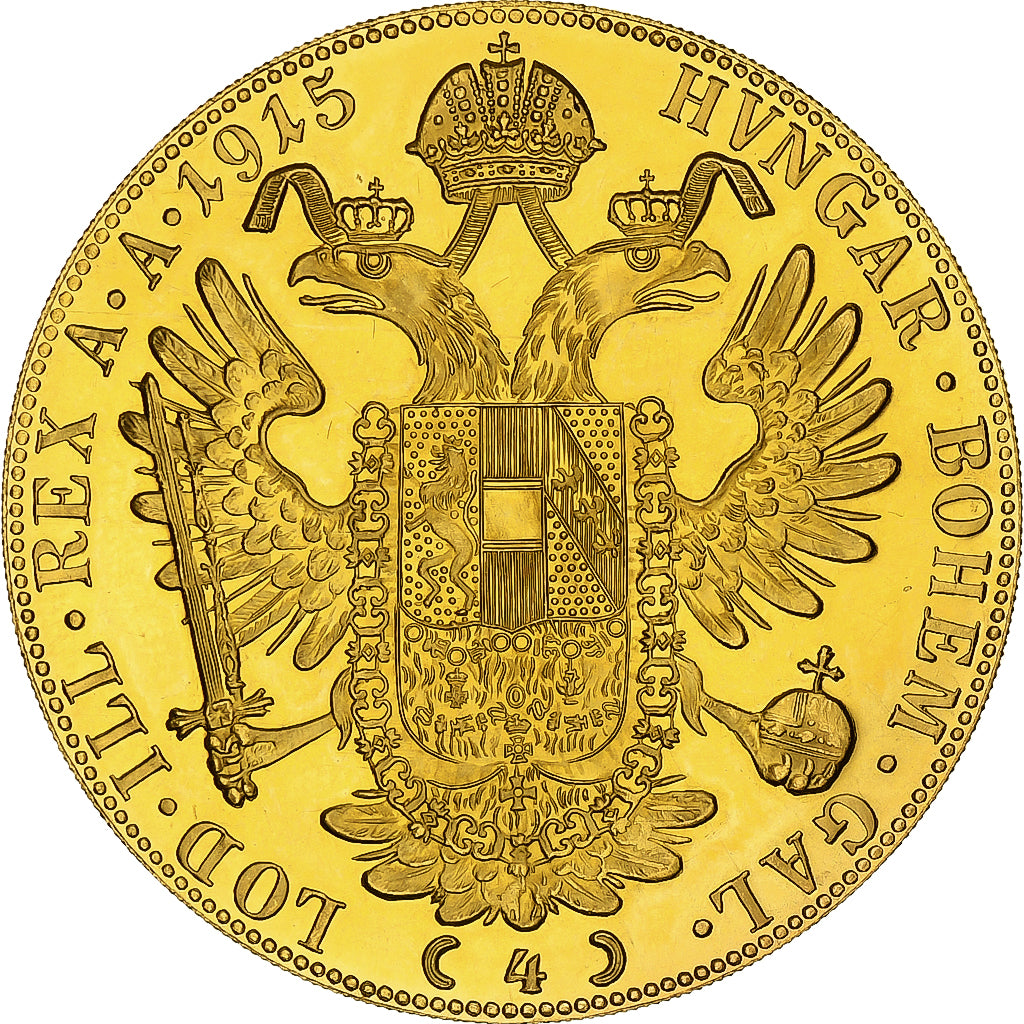Coin, Austria, Franz Joseph I, 4 Ducat, 1915, Vienna, Official restrike, MS(63)