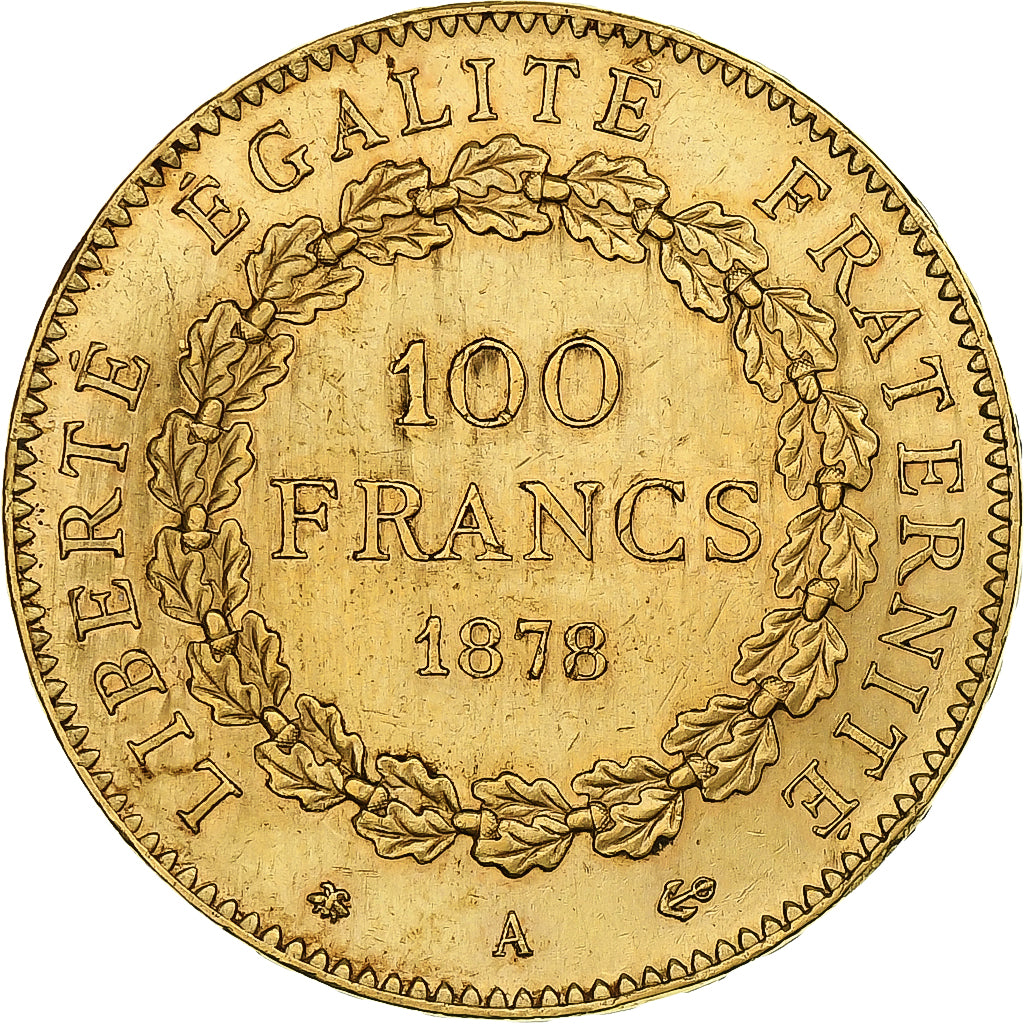 France, Génie, 100 Francs, 1878, Paris, AU(50-53), Gold, KM:832, Gadoury:1137