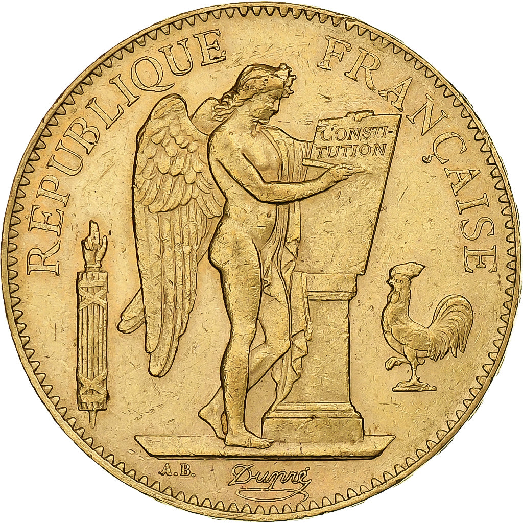 Moneta, Francja, Génie, 100 Francs, 1886, Paris, AU(50-53), Złoto, KM:832