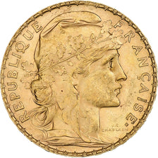 France, Marianne, 20 Francs, 1912, Paris, Flan pelé, AU(55-58), Gold, KM:857