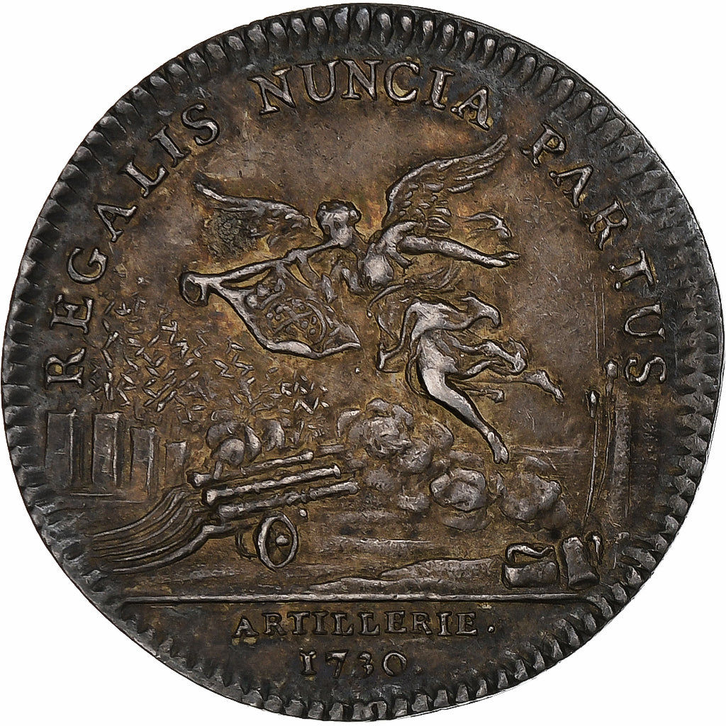 France, Token, Louis XV, 1730, Silver, Artillerie, AU(55-58), Feuardent:1812