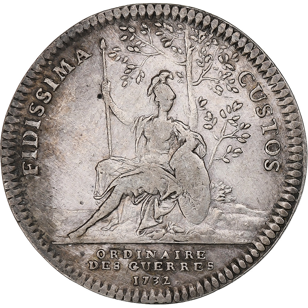 France, Token, Louis XV, 1732, Silver, Ordinaire des Guerres, VF(30-35)