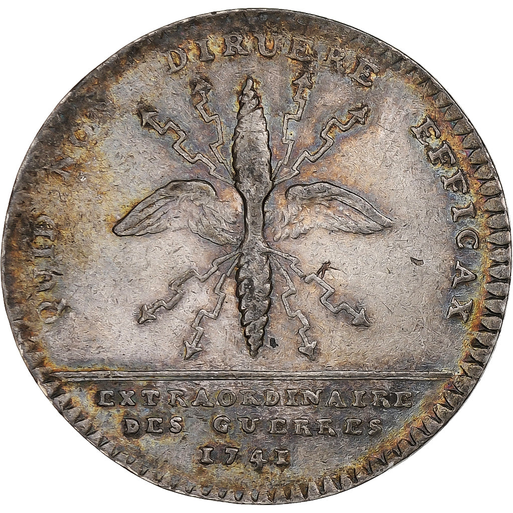 France, Token, Louis XV, Extraordinaire des Guerres, 1741, Silver, EF(40-45)