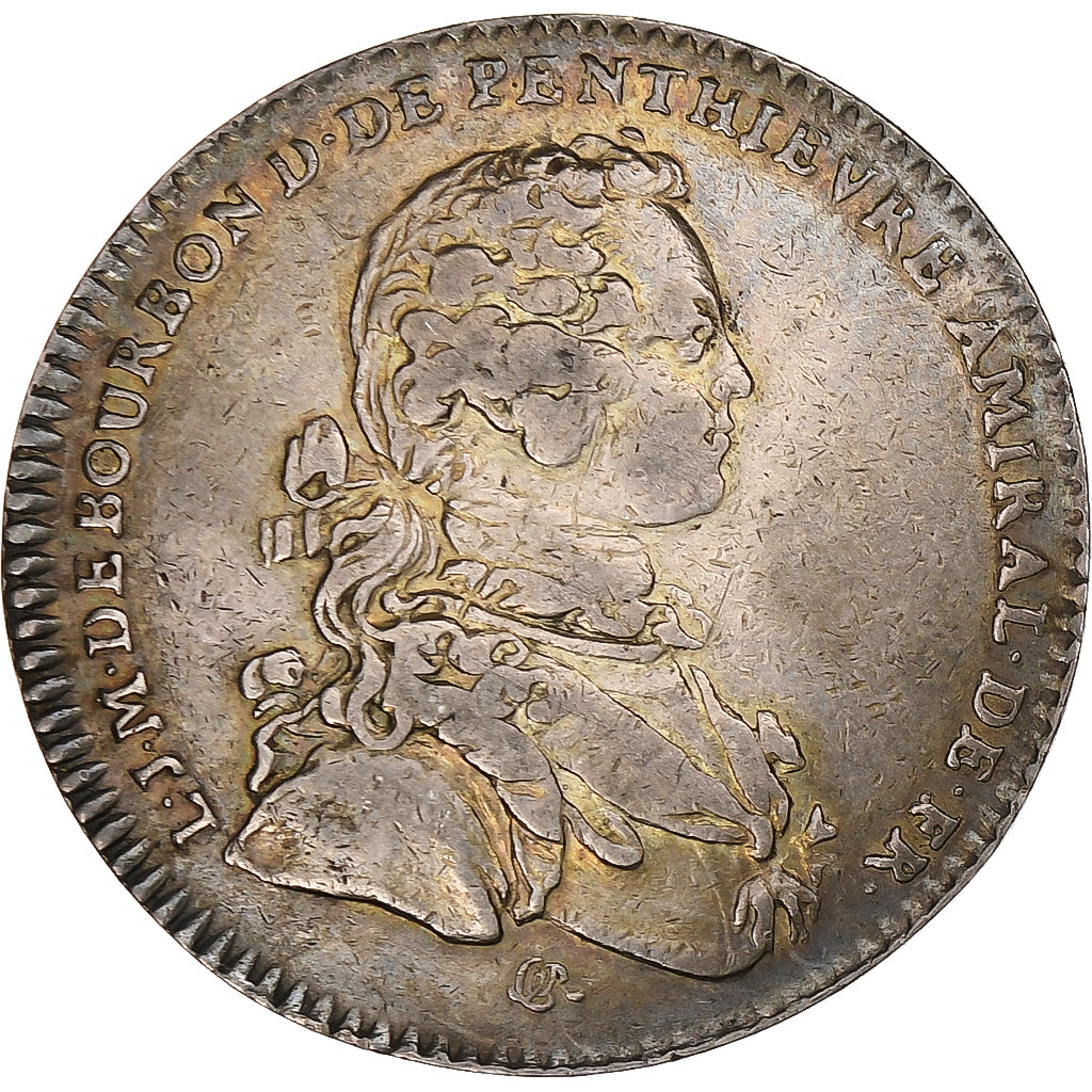 France, Jeton, Louis XV, Marine, Galères Royales, History, 1757, TB+, Argent