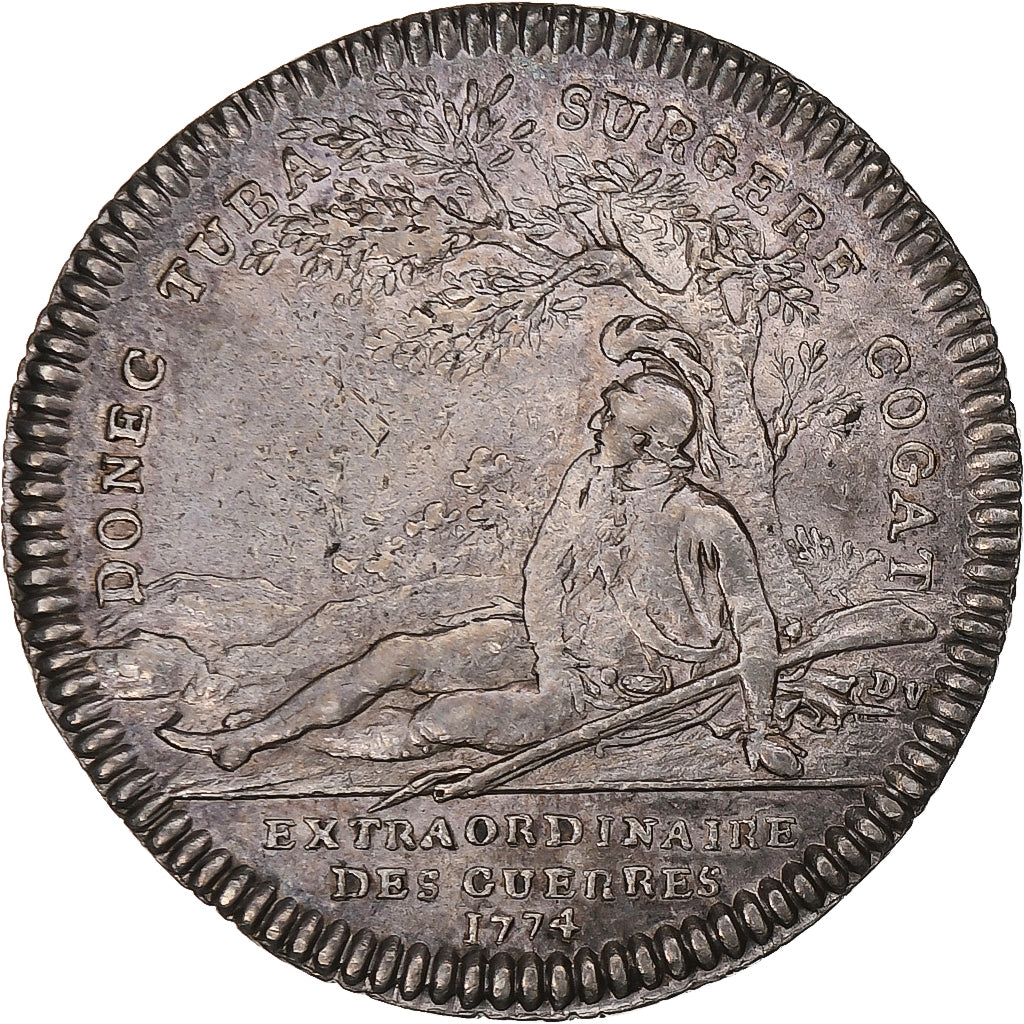 France, Token, Louis XVI, Extraordinaire des Guerres, 1774, AU(50-53), Silver