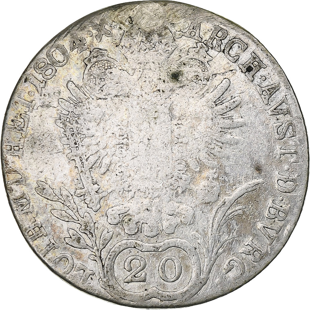 Österreich, Franz II (I), 20 Kreuzer, 1804, Kremnitz, S, Silber, KM:2139