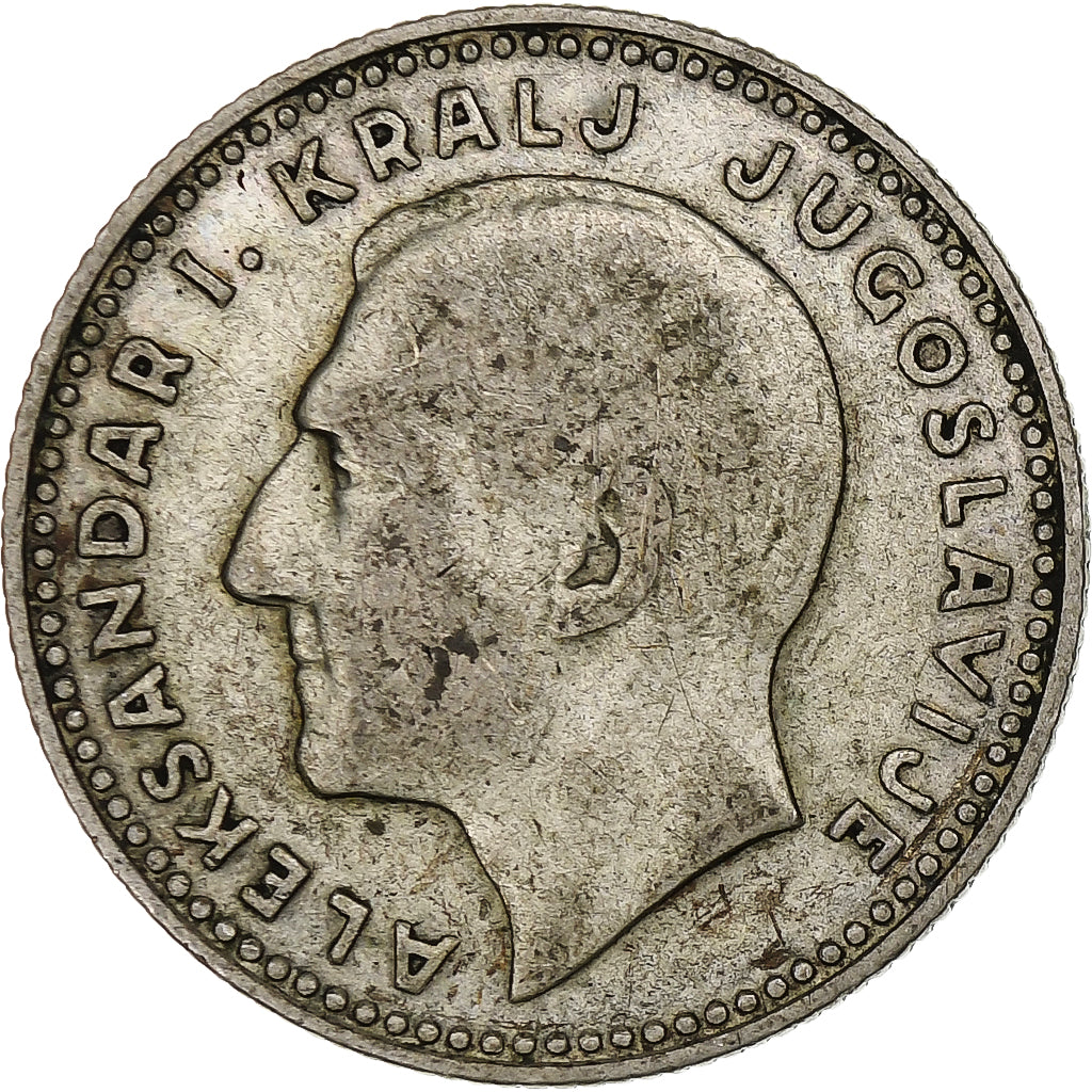 YUGOSLAVIA, 10 Dinara, 1931, London, KM #10, EF(40-45), Silver, 25, 7.00
