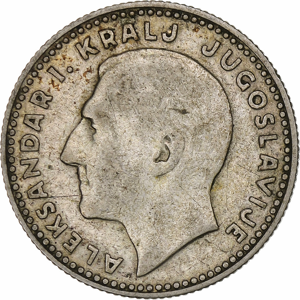 YUGOSLAVIA, 10 Dinara, 1931, London, KM #10, EF(40-45), Silver, 25, 7.00