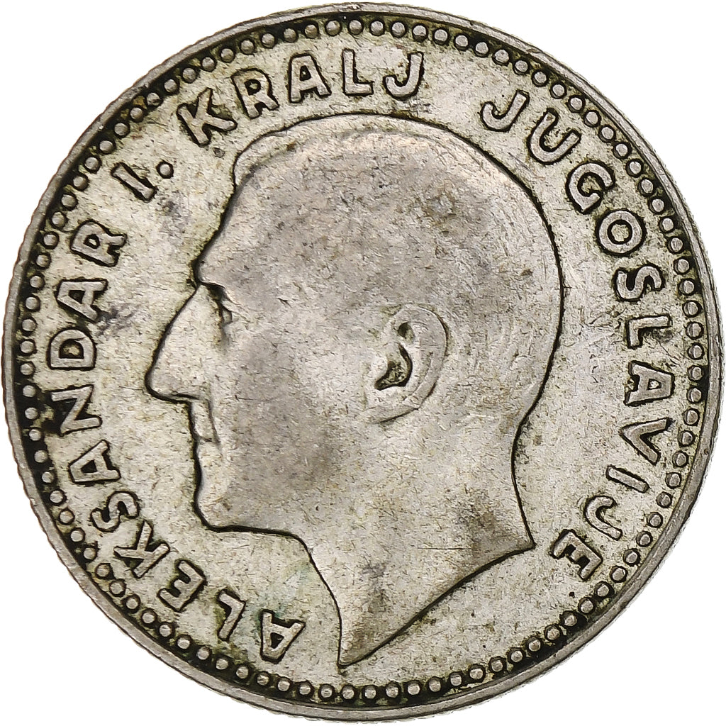 YUGOSLAVIA, 10 Dinara, 1931, London, KM #10, EF(40-45), Silver, 25, 7.00