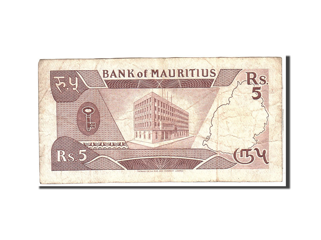 Banknote, Mauritius, 5 Rupees, 1985, Undated, KM:34, VG(8-10)