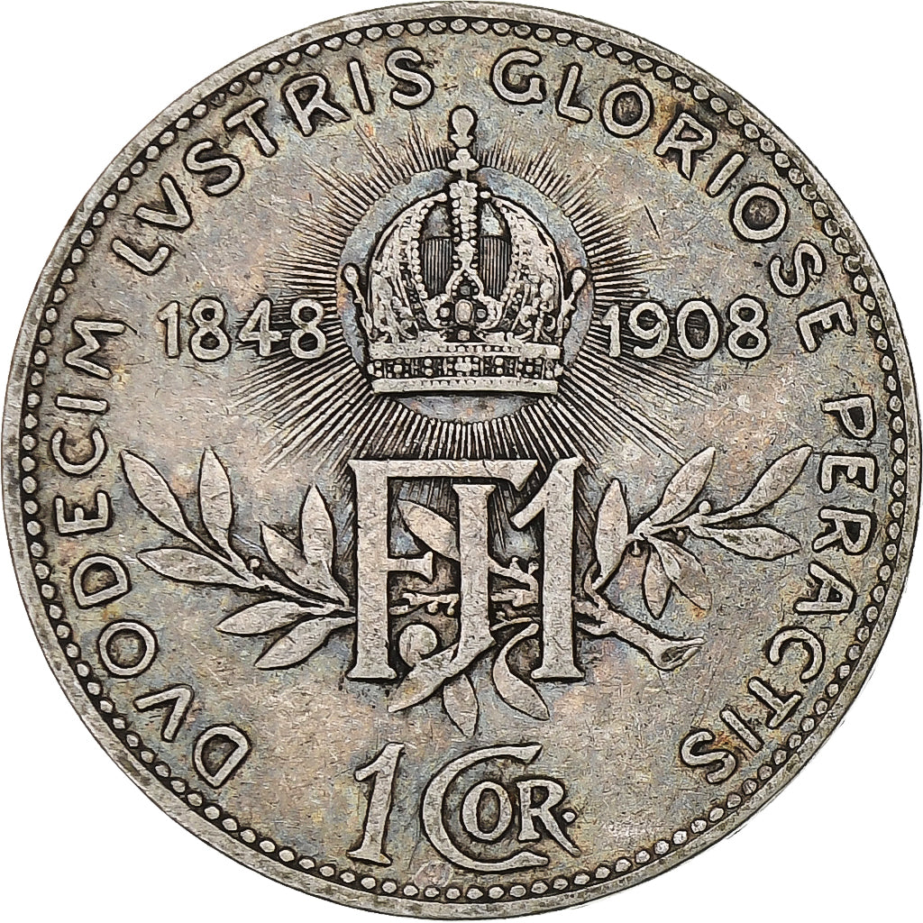 Austria, Franz Joseph I, Corona, 1908, EF(40-45), Silver, KM:2808