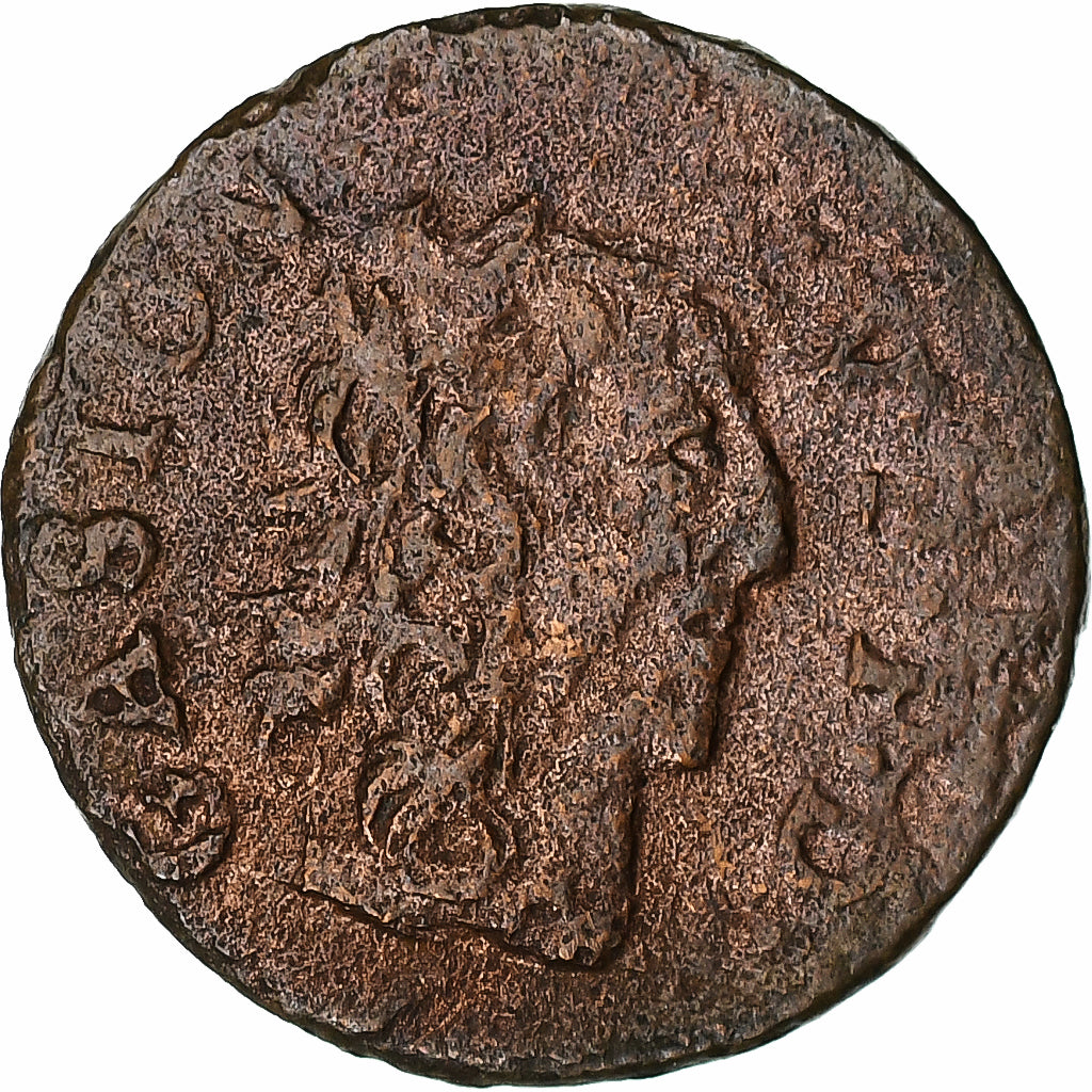 Francia, DOMBES, Gaston d'Orléans, Denier Tournois, 1650, Trévoux, MB+, Rame