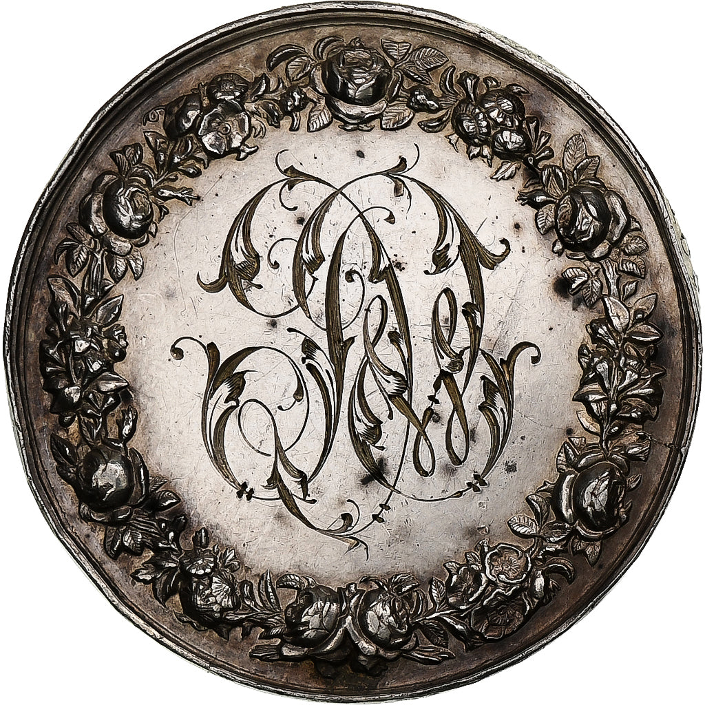 France, Medal, Mariage, Fidélité Bonheur, Religions & beliefs, 1887, Petit