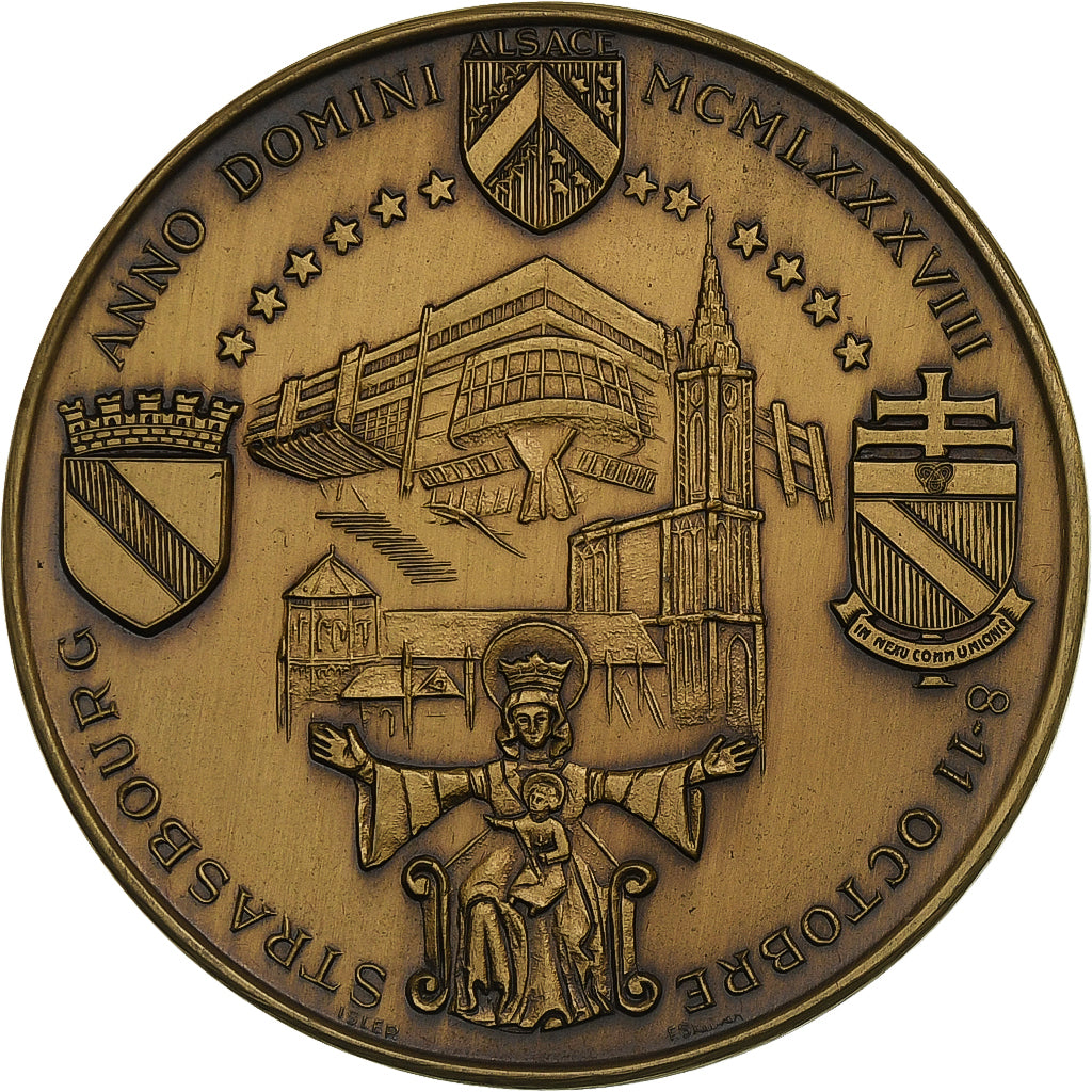 Frankreich, Medaille, Visite de Jean-Paul II à Strasbourg, Religions & beliefs