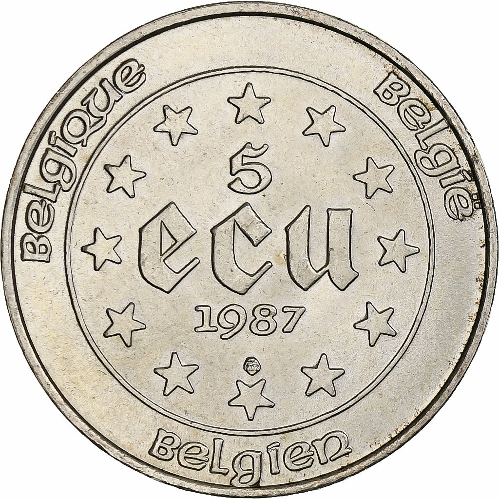 Belgique, 5 Ecu, 1987, SUP+, Argent, KM:166