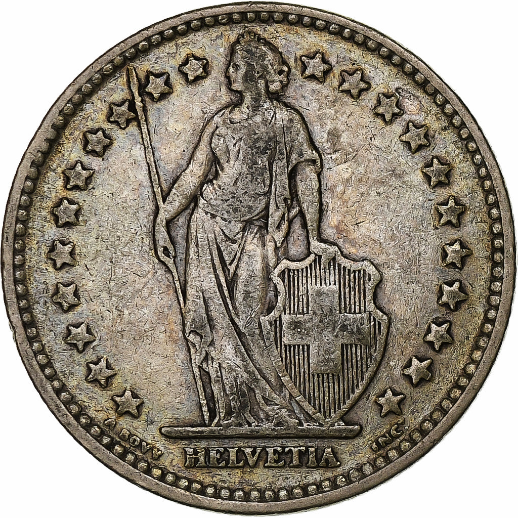Switzerland, 2 Francs, 1914, Bern, Silver, VF(30-35), KM:21