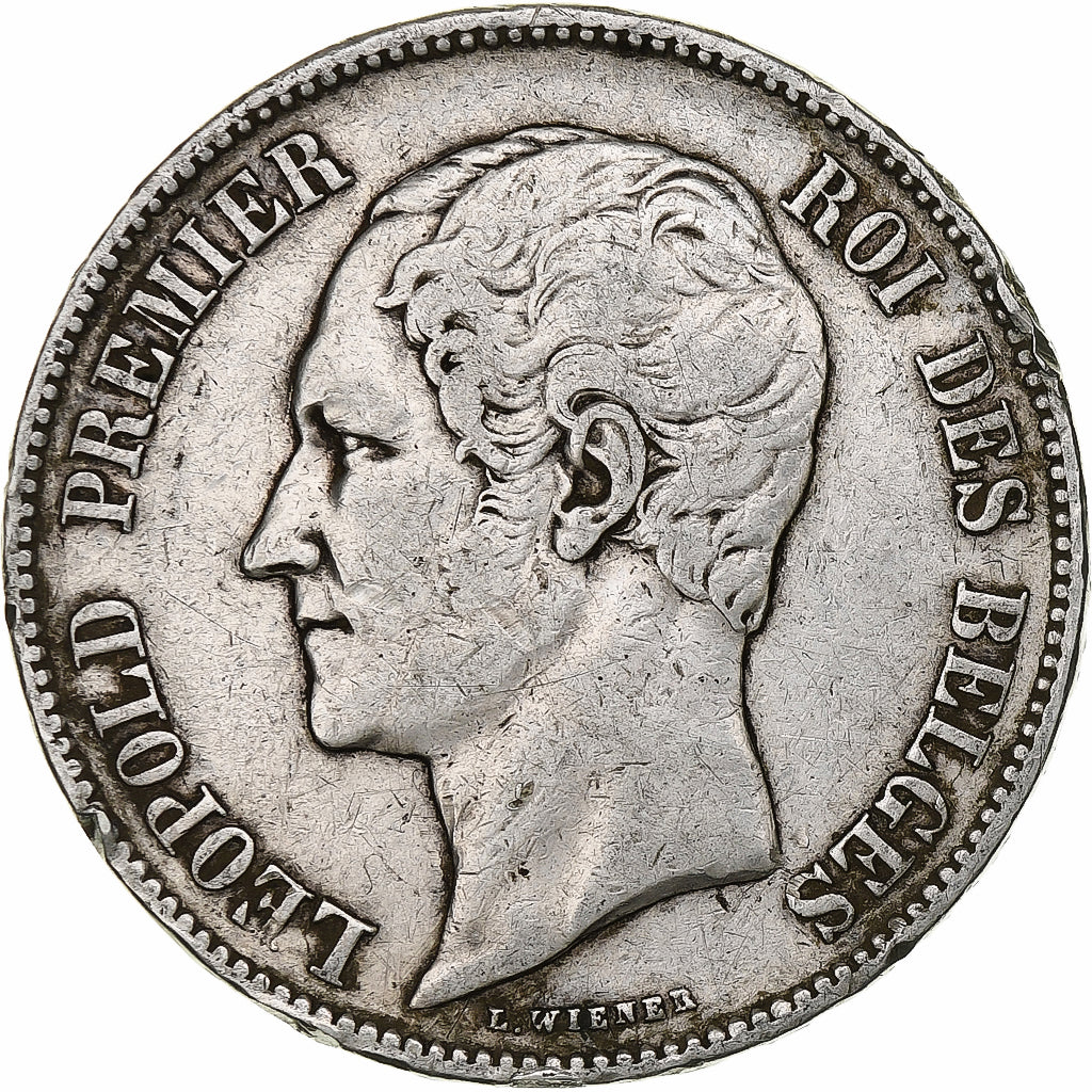 Belgium, Leopold I, 5 Francs, 5 Frank, 1851, VF(30-35), Silver, KM:17