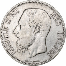 Coin, Belgium, Leopold II, 5 Francs, 5 Frank, 1868, Brussels, VF(30-35), Silver