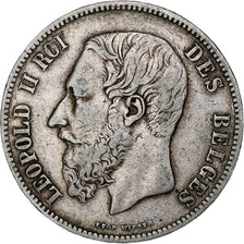 Coin, Belgium, Leopold II, 5 Francs, 5 Frank, 1868, Brussels, VF(30-35), Silver