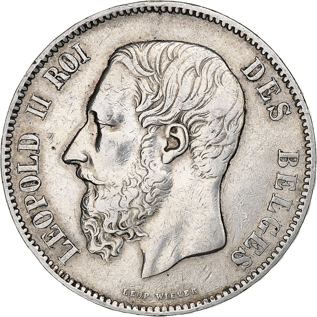 Belgium, Leopold II, 5 Francs, 5 Frank, 1869, Silver, VF(30-35), KM:24
