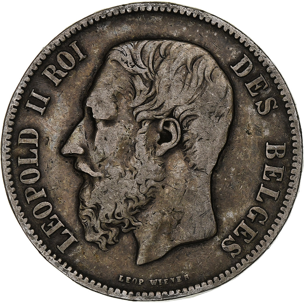 Belgium, Leopold II, 5 Francs, 5 Frank, 1869, Silver, VF(30-35), KM:24