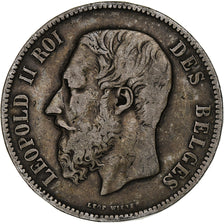 Belgium, Leopold II, 5 Francs, 5 Frank, 1869, Silver, VF(30-35), KM:24