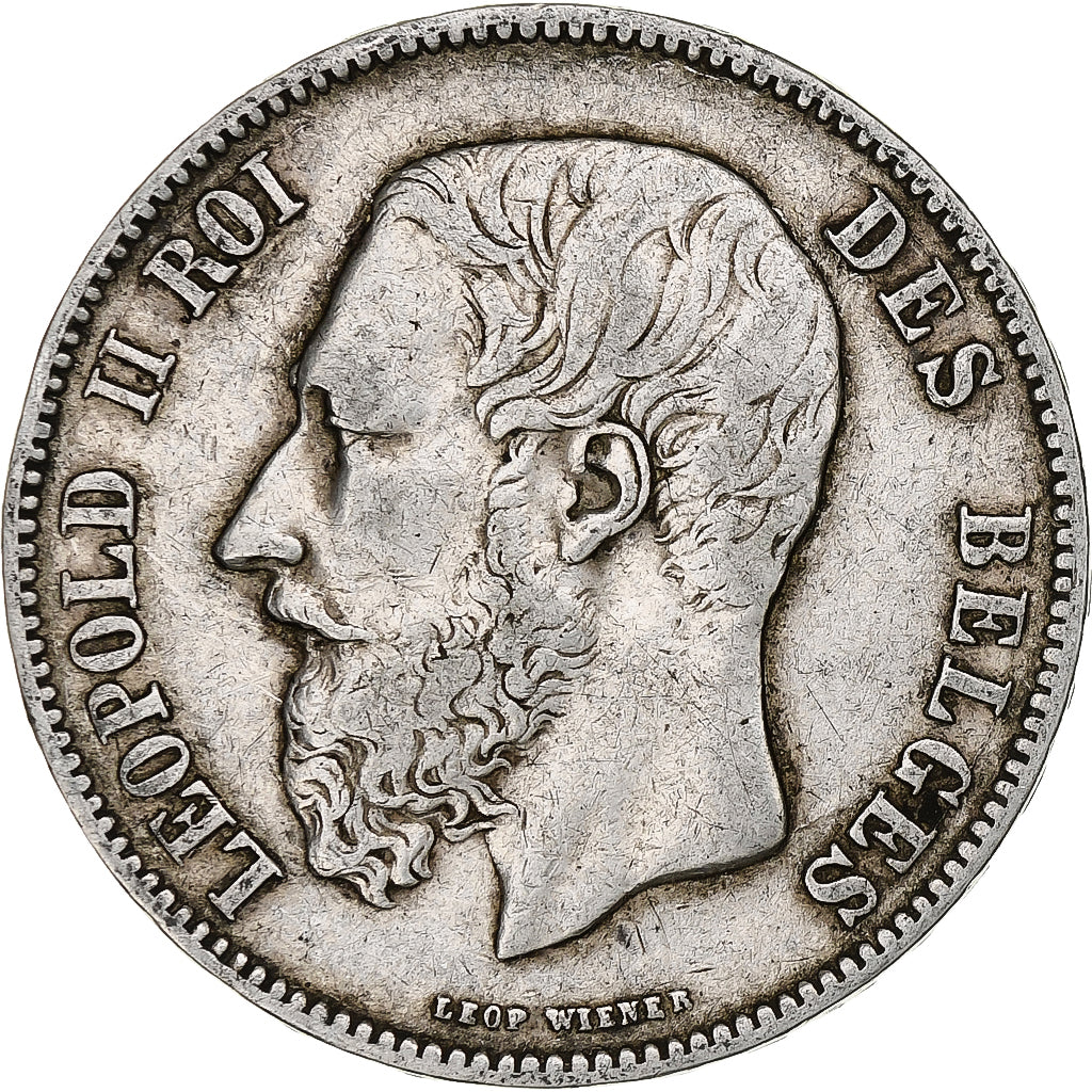 Belgium, Leopold II, 5 Francs, 5 Frank, 1869, Silver, VF(30-35), KM:24