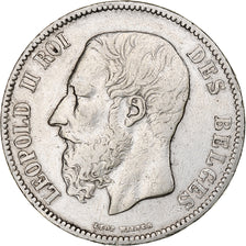 Belgium, Leopold II, 5 Francs, 5 Frank, 1871, Brussels, Silver, VF(20-25), KM:24