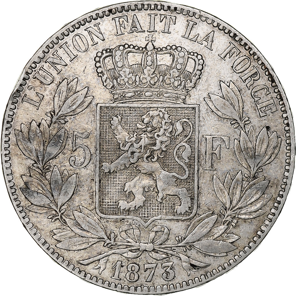 Belgium, Leopold II, 5 Francs, 5 Frank, 1873, Silver, VF(20-25), KM:24