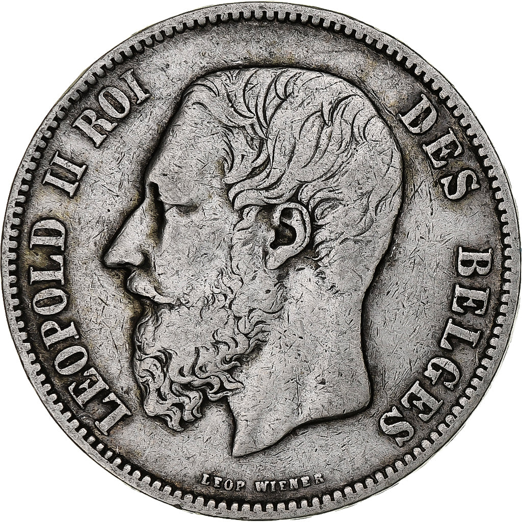 Belgium, Leopold II, 5 Francs, 5 Frank, 1873, Silver, VF(20-25), KM:24